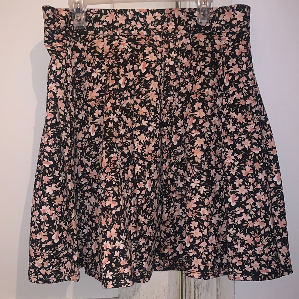 Black Floral Skirt